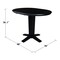 International Concepts 36 in. Solid Wood Round Top Pedestal Table with 12 in. Leaf - 36.1 in.High - Dining Height in Black K46-36RXT-23B-36 - alternate 9